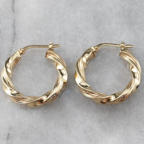 Classic Gold Twisted Hoop Earrings