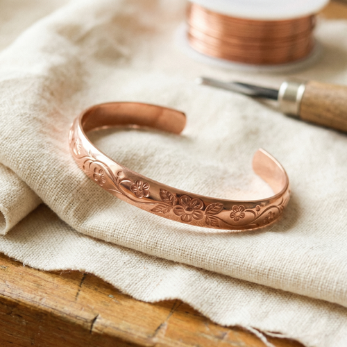 Vera's Bloom Copper Cuff Bracelet