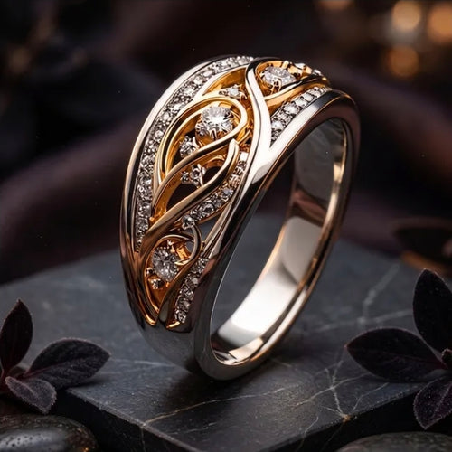 Sculptural Gold Silver Ring